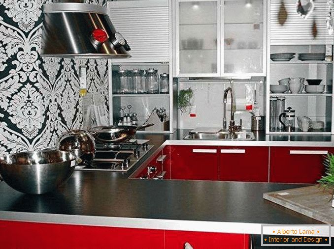 dekorácie stien v kuchyni, možnosti dekoratívneho materiálu, foto 18