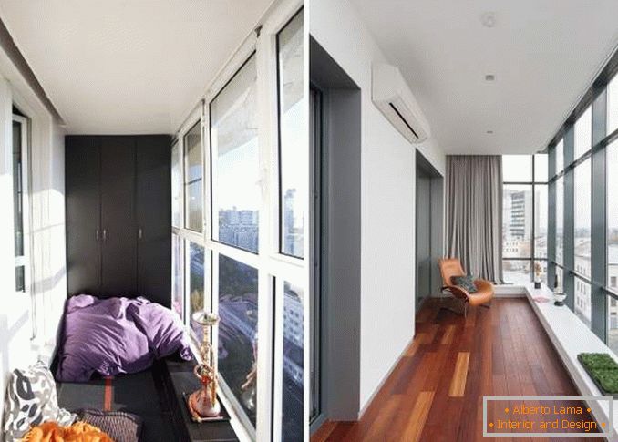Návrh balkóna s panoramatickými oknami - nápady s fotografiou
