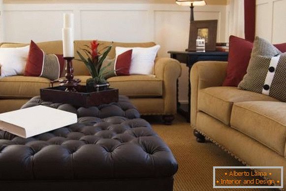 Luxusná obývacia izba s nábytkom na feng shui