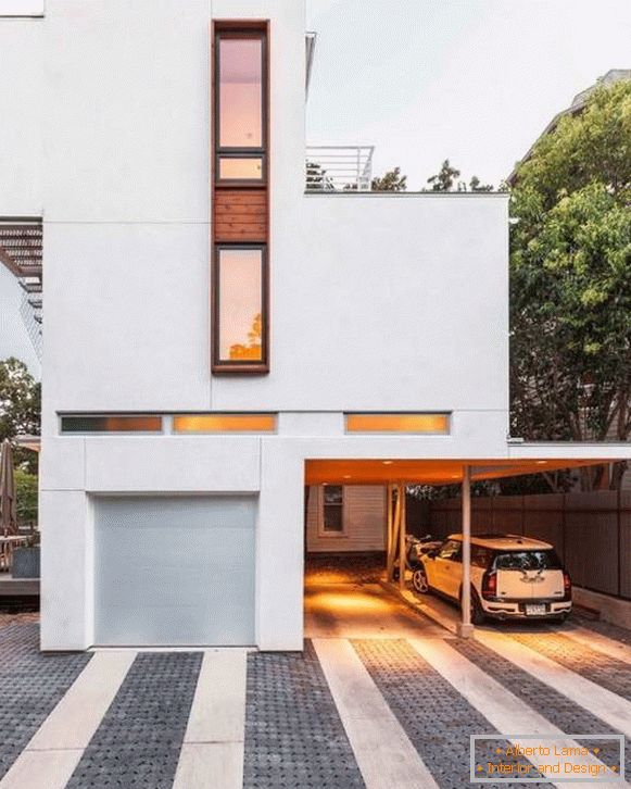 Dom v štýle minimalizmu s garážou pre autá