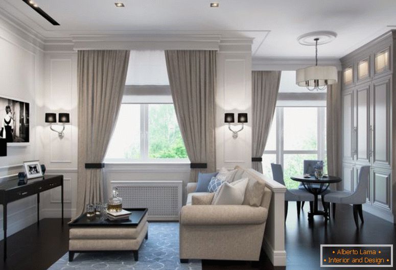 Interiér-obývacia izba-a-jedálne-in-byt-štúdio-in-klasický štýl
