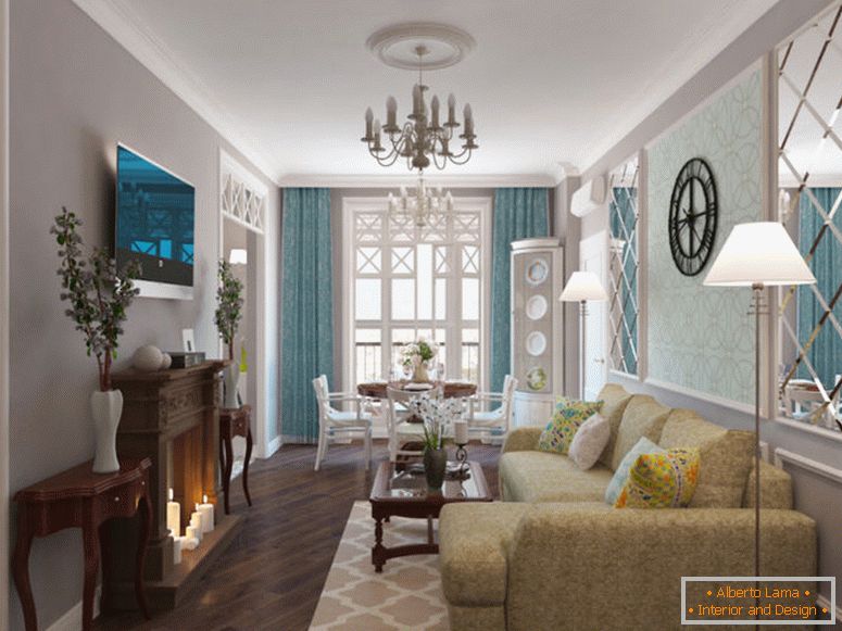 obdĺžnikový-žijúci-in-style-Provence-obývačka-Moskva