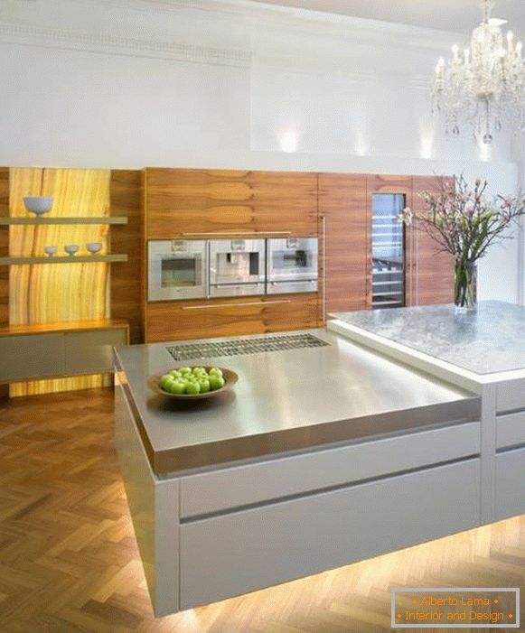 Luxusný lustr pre kuchyňu a LED osvetlenie skriniek