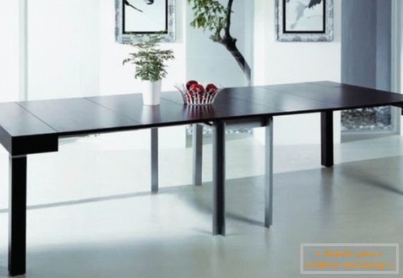 skladacia stolová konzola čierna v dizajne obývacej izby