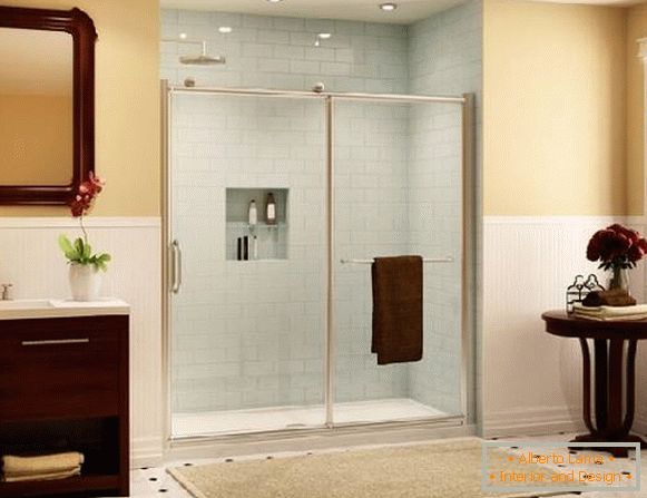 posuvné sklenené dvere na sprchovanie, foto 1