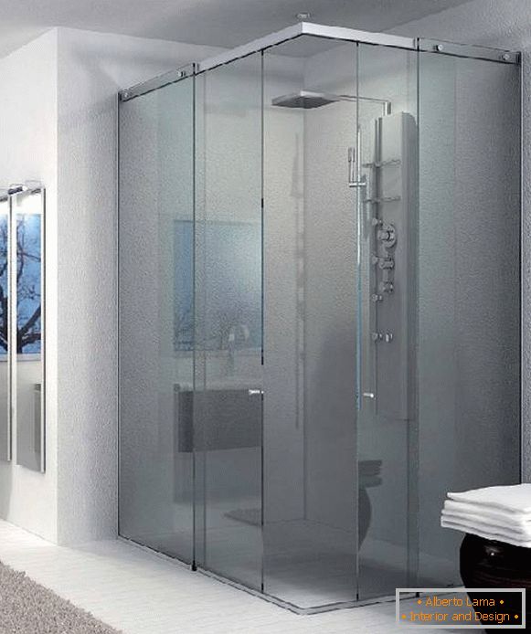 sklenené dvere v kĺzavom sprchovaní, foto 18