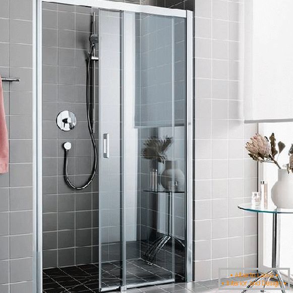 sprchové dvere, sklo, posuvné, foto 4