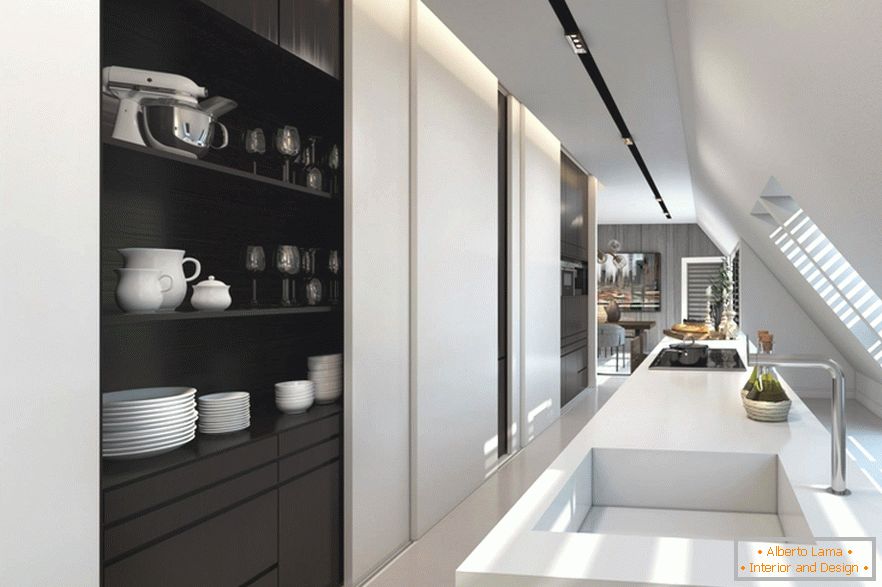 Kuchyňa v elegantných apartmánoch