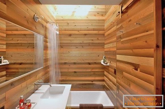 drevených obložení, kúpeľňa