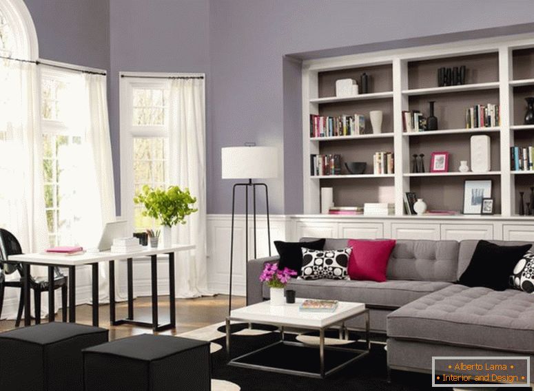 úžasné biele vstavaným-in-nábytok-in-nádherné-sivé steny-na-súčasný obývacia izba-and-home-office-1080x792