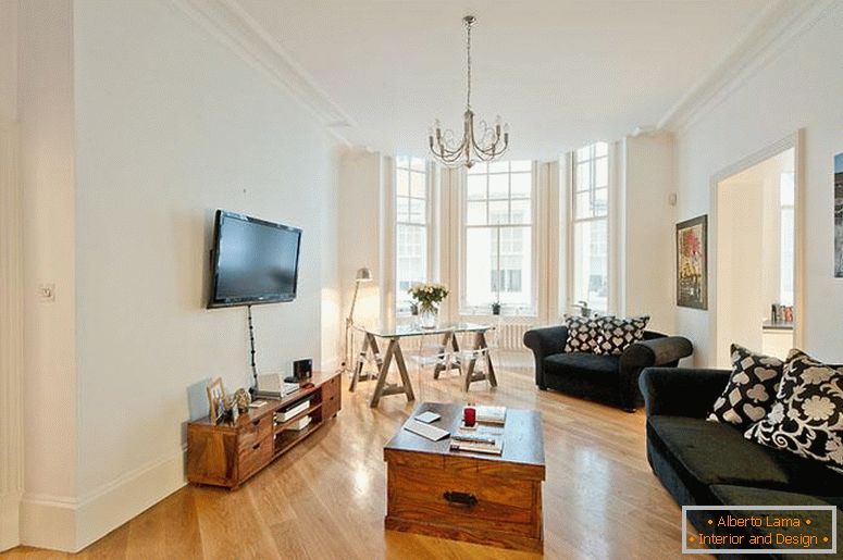 Nábytok v obývacej izbe v minimalistickom štýle