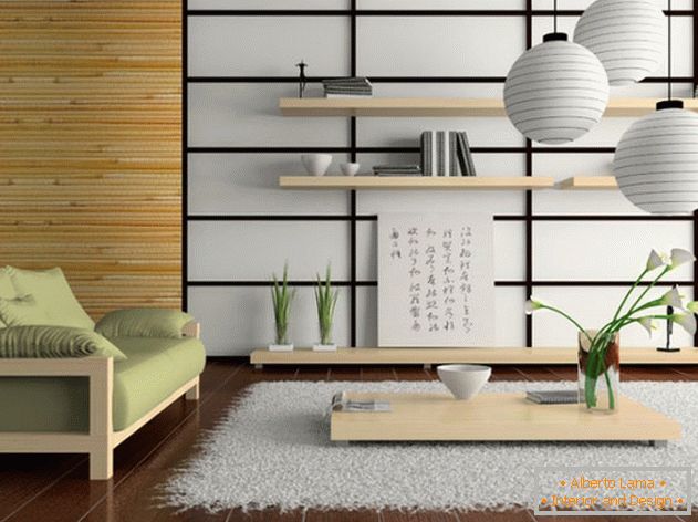 Obývacia izba v japonskom štýle