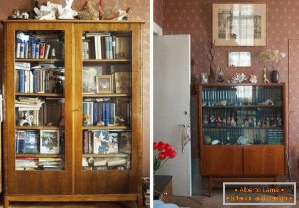 Sovietsky nábytok - knižnice a regály v interiéri