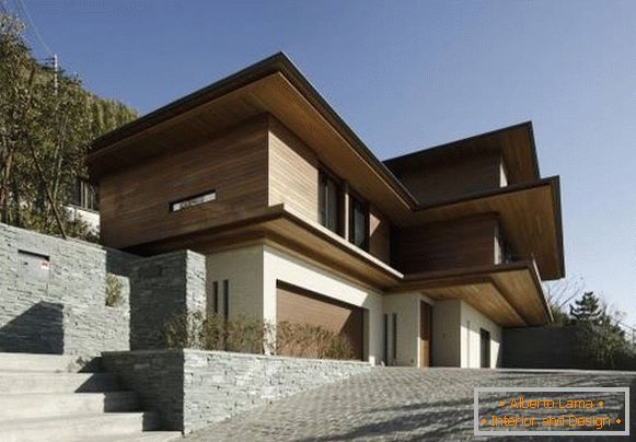 Krásny moderný dizajn trojpodlažného domu