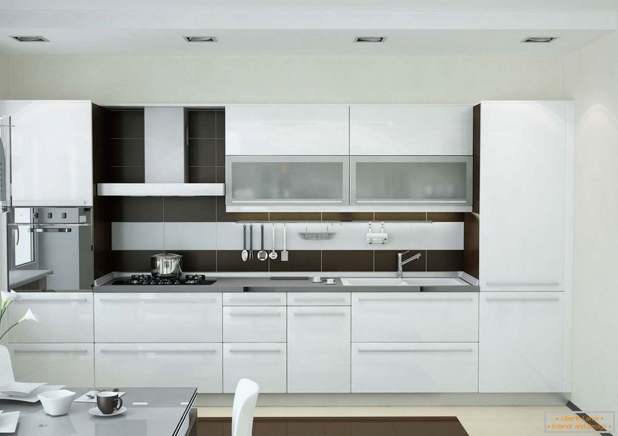 Kompaktná kuchyňa v bielej farbe