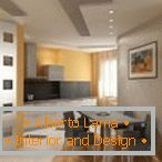 Dizajn byty v bielych, sivých a oranžových tónoch
