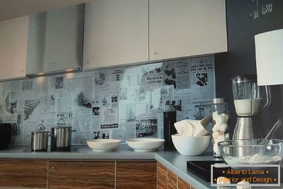 Priehľadná zásterka pre kuchyňu zo skla - dekorácia fotografií