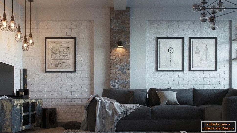 Obývacia miestnosť s rôznym osvetlením