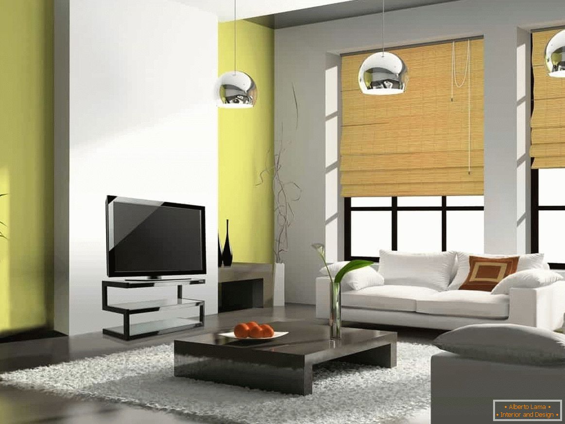 Minimalistická svetlá obývacia izba
