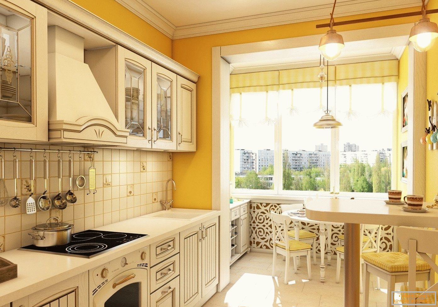 Kuchyňa kombinovaná s balkónom