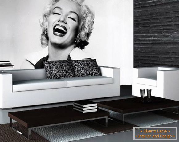 Čierna a biela tapeta Marilyn Monroe