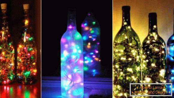 Lampa zo sklenenej fľaše