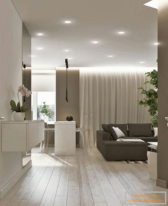 Svetlá podlaha a ľahké steny v interiéri, foto 39