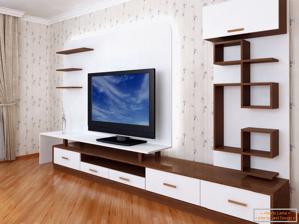 Obývacia izba s obrubníkom pre TV