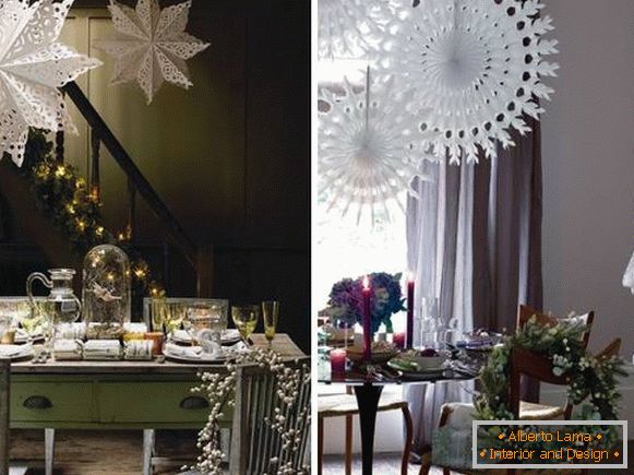 Novoročné stolové dekorácie vlastnými rukami - fotografia ručne vyrobených predmetov v interiéri