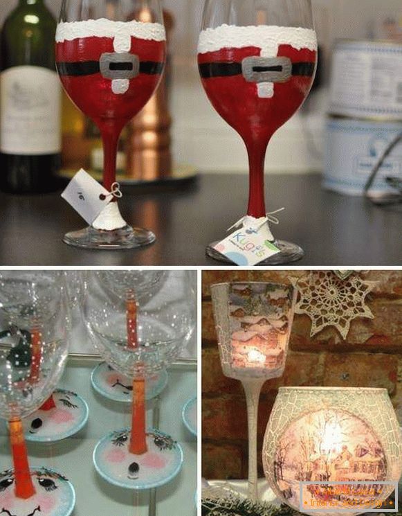 Nápady na zdobenie novoročného stola - slávnostné poháre