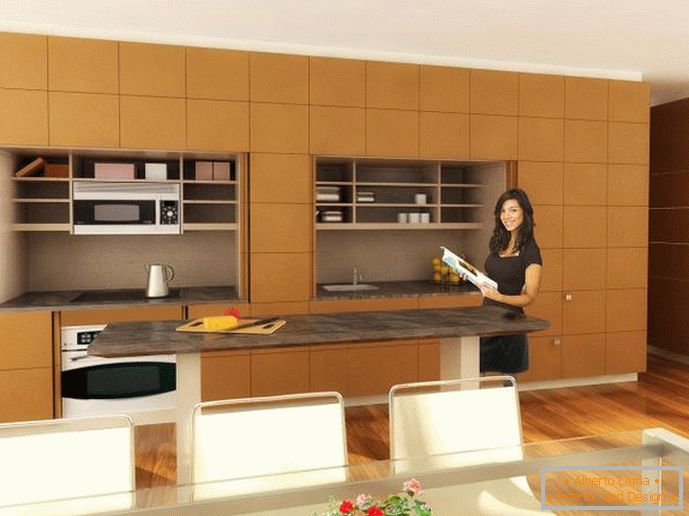 Dizajn interiérovej kuchyne Stealth Kitchen by Resource Furniture