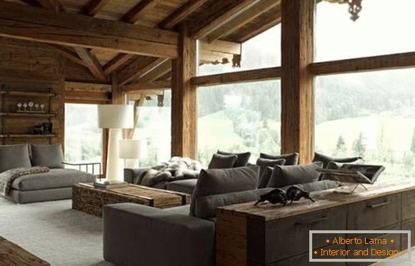 interiér drevená domov-in-the-horách