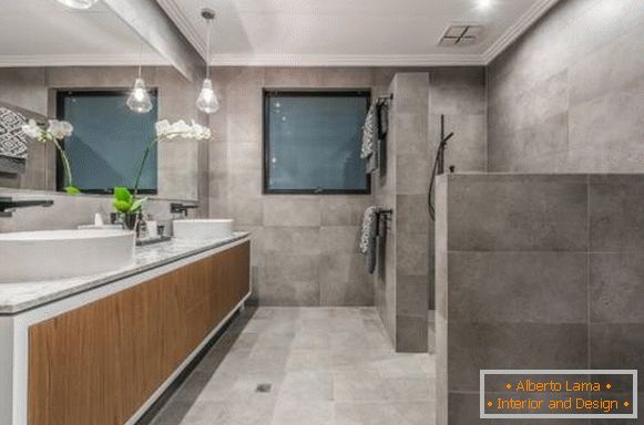 Luxusná moderná loftová kúpeľňa - fotografie