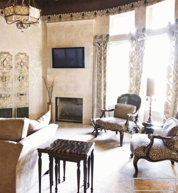 Neobvyklý design záclon pre obývaciu izbu