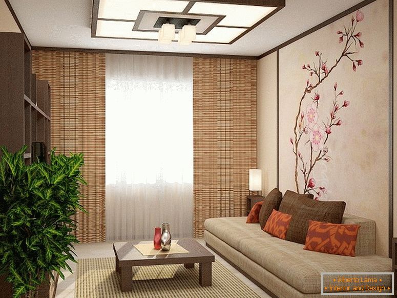 Interiér obývacej izby в японском стиле