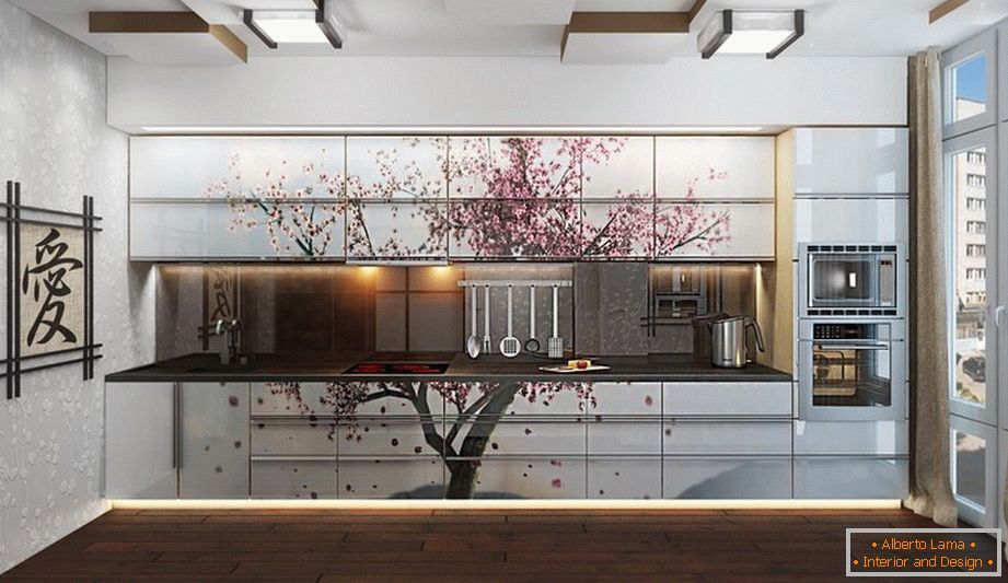 Sakura na kuchynskom nábytku