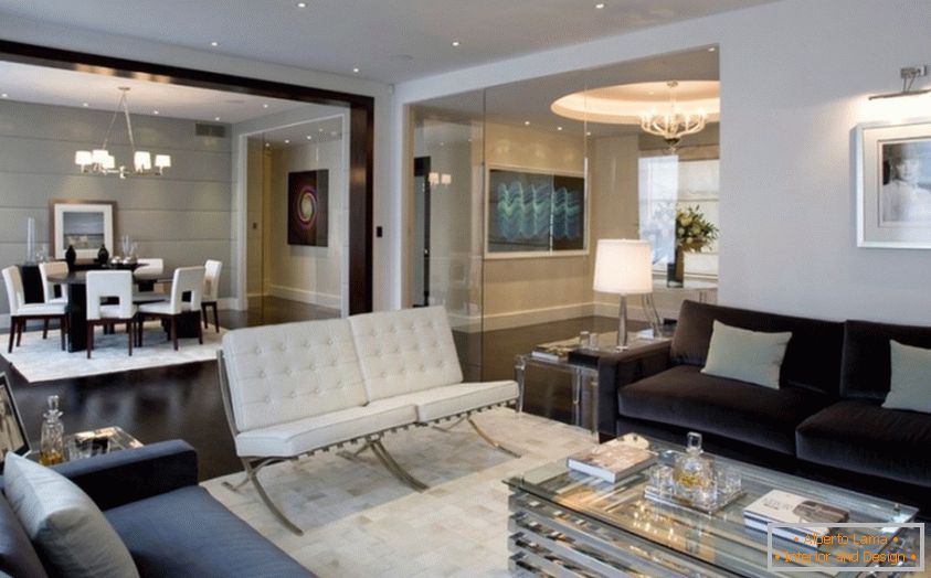 Moderný dizajn luxusnej obývačky