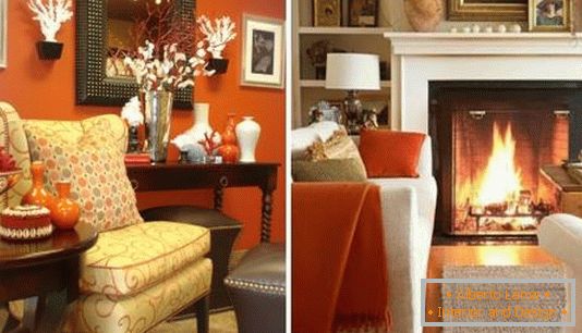oranžovej a zlatej farby-in-interiéru