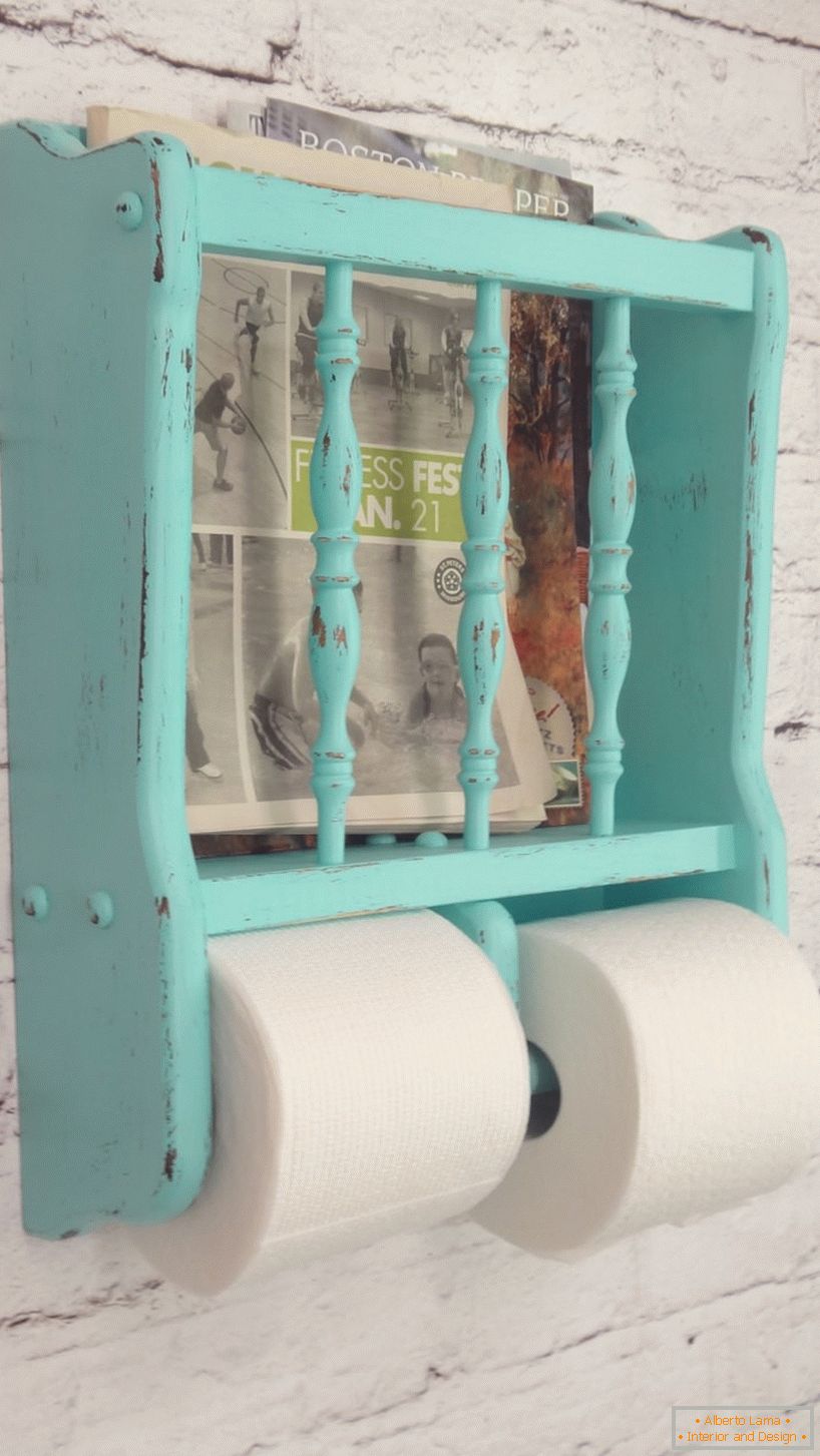 Tyrkysový držiak toaletného papiera Vintage