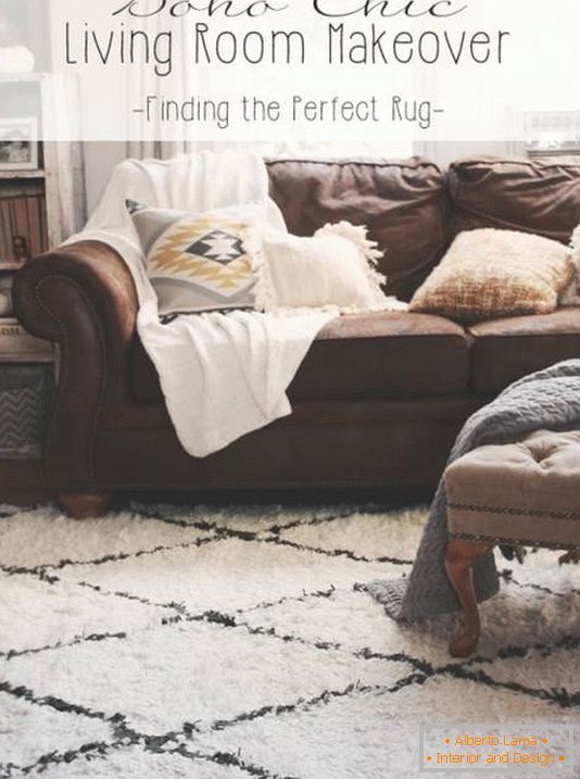 Štýlový koberec pre obývaciu izbu