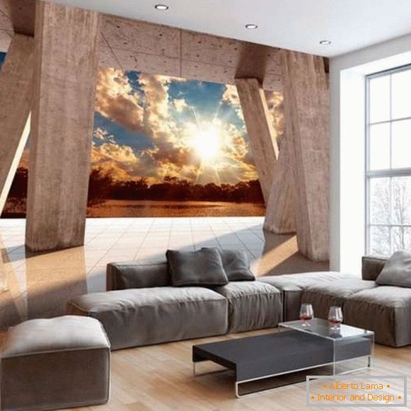 Nástenná nástenná maľba 3D v interiéri, foto 42