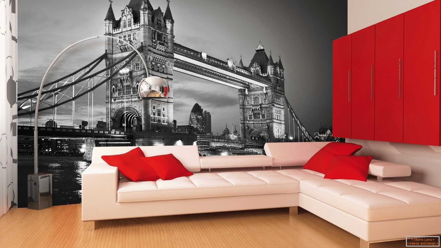 3d tapety s londýnskou krajinou v obývacej izbe