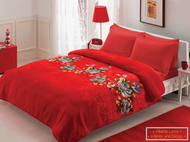 Romantická izba v červených farbách