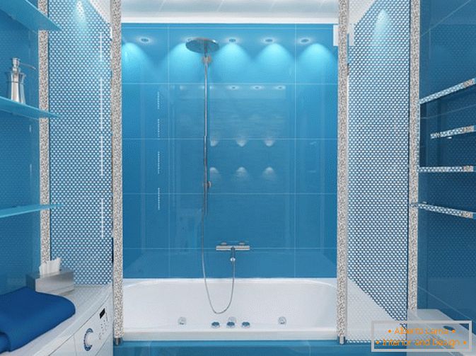 Luxusný kúpeľný dizajn v modrých tónoch