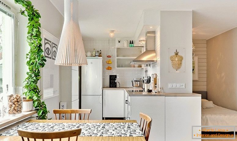 Kuchyňa malého bytu vo Švédsku