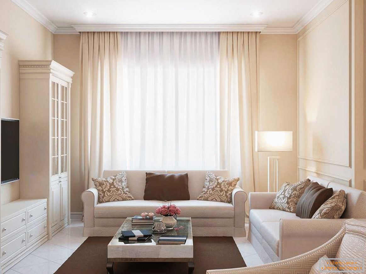 Pastelový farebný nábytok v interiéri bytu