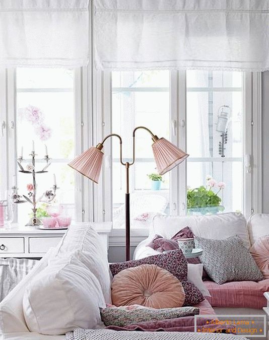 Romantický pastel v dizajne obývacej izby