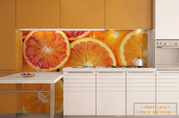 Foto tapety v interiéri kuchyne - dizajn s ovocím