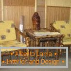 Stôl a stoličky z bambusu