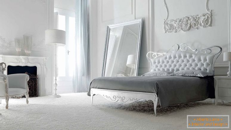 moderný nábytok, spálne-for-bielo-spálňa-design-nápady-prísť-s-bielo-slučková-čelo-on-železo-bed-frame-a-classic-white-nighstand-in-carving-plus-bielo klasickom všívané-kreslo